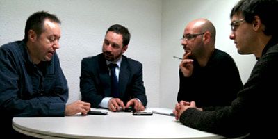 De izquierda a derecha, Juan Carlos Girauta, Santiago Abascal, Pepe Albert de Paco y Ferran Caballero. FACTUAL