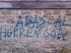 Pintadas amenazantes contra Santiago Abascal en el PaÃ­s Vasco.